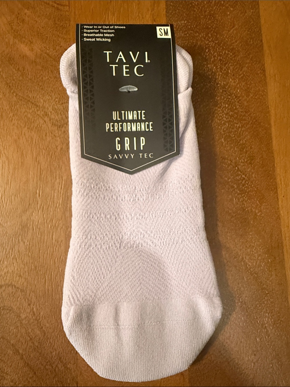 Pure Barre No-Show Grip Socks in White - Tavi-Tec Savvy Tec
